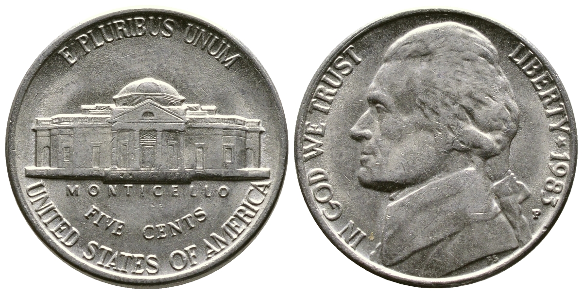 США 5 центов 1983 P, президент Джеферсон KM A192 медно-никель 25-1426