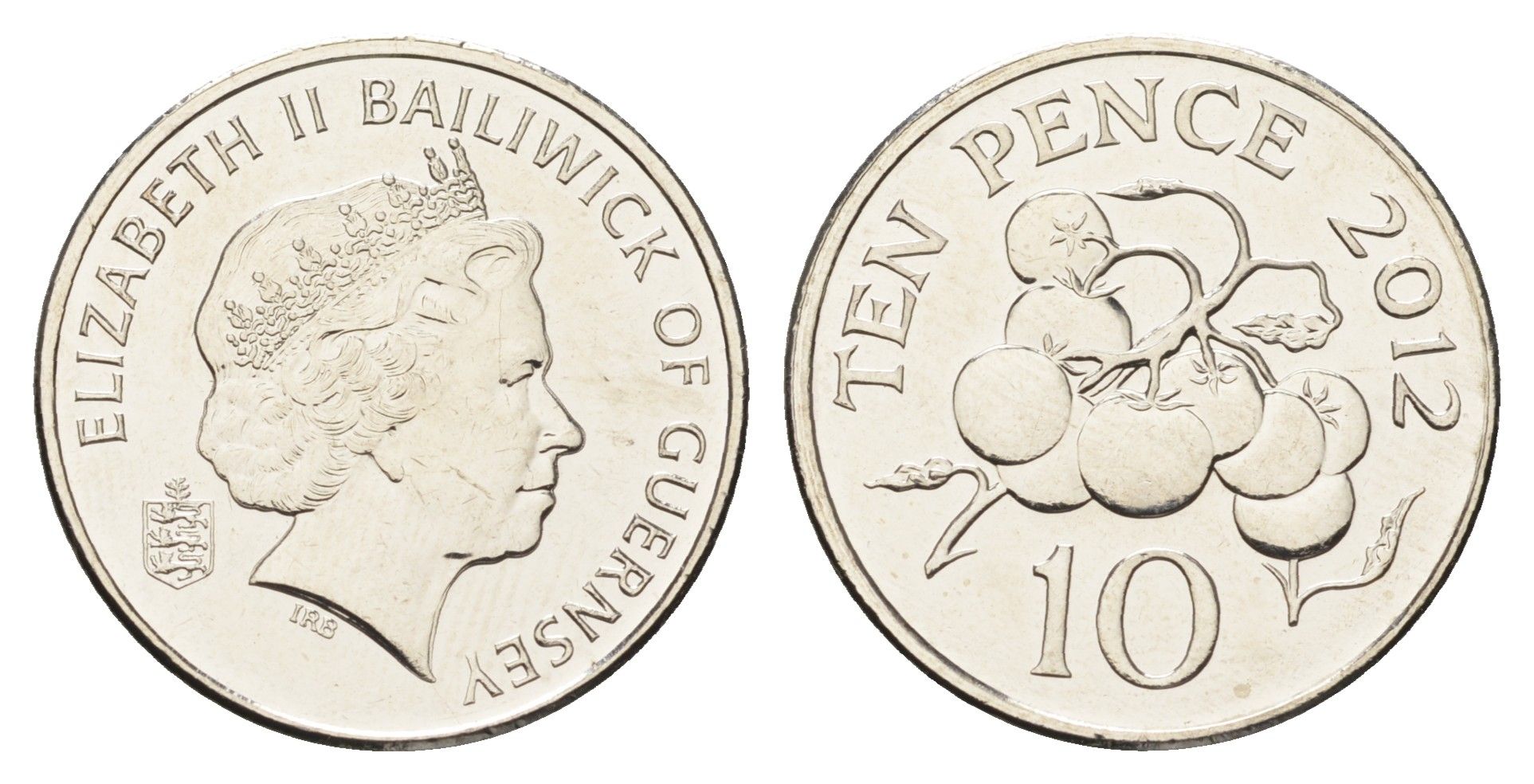 Гернси 10 пенсов 2012 год-тип, помидоры KM 149a сталь плакированная никелем UNC 4660-855