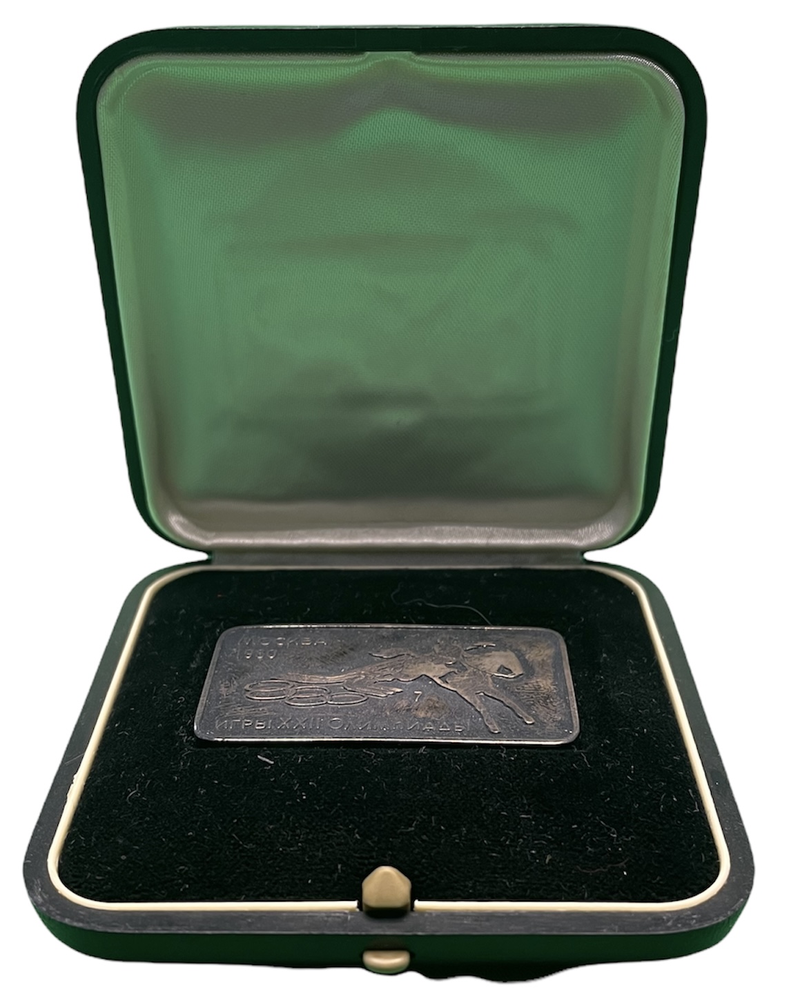 СССР медаль 1980 Олимпиада 1980, Москва, метание диска, в оригинальной коробке серебро PROOF 7-5-5-23