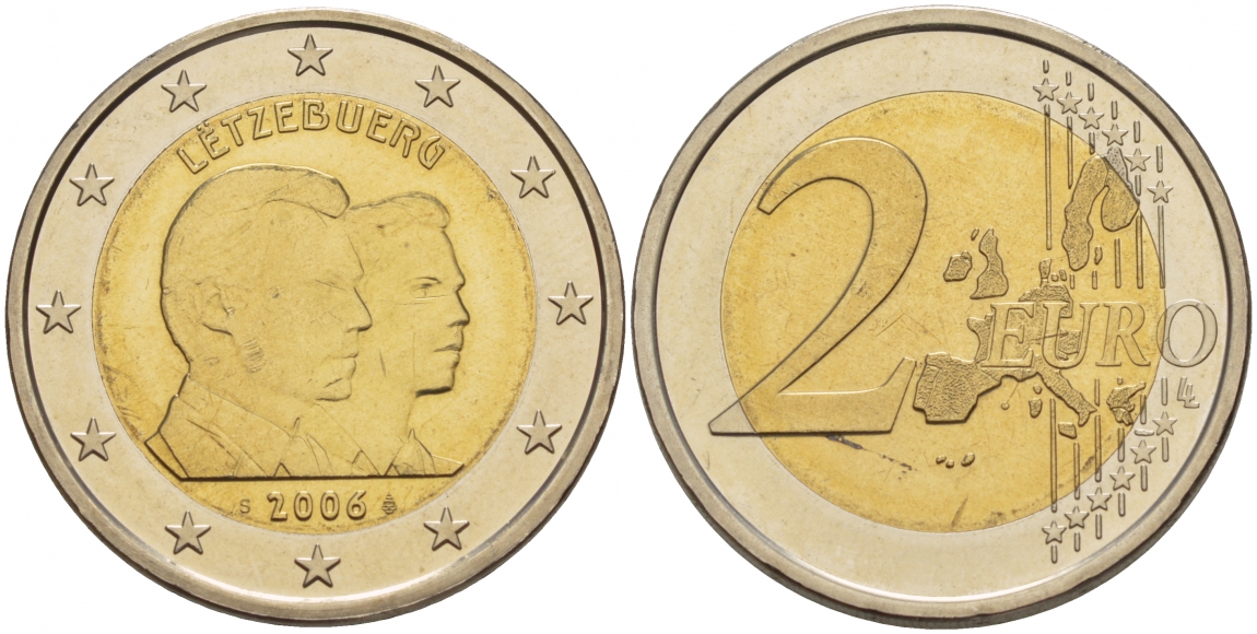 Люксембург 2 евро 2006 25-летие принца Гийома KM 88 биметалл UNC 1094-6-35