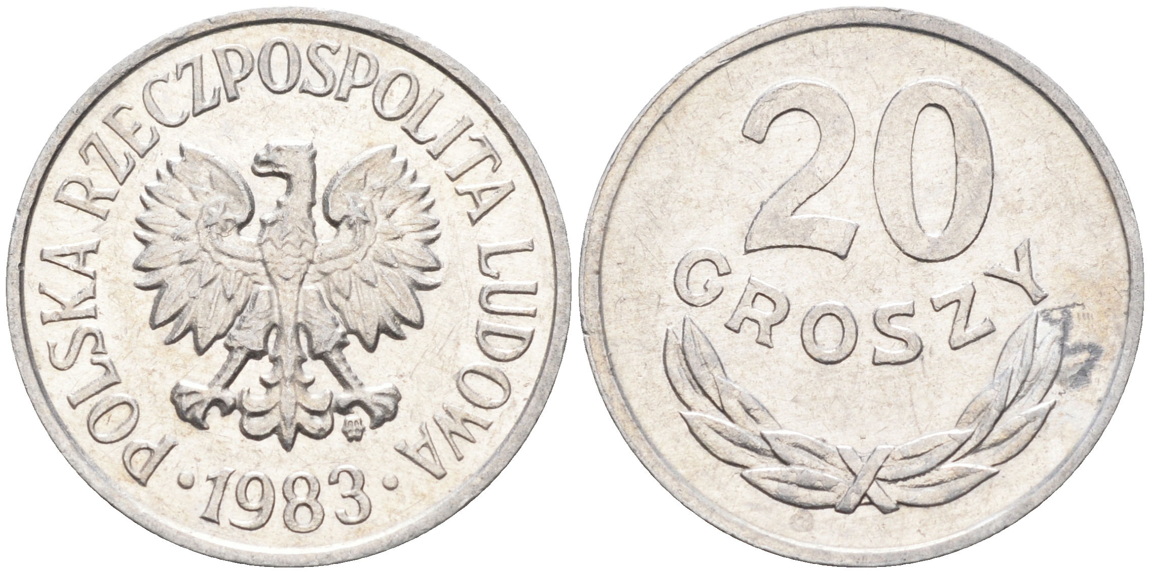 Польша 20 грошей 1983 MW KM А47 алюминий    4138-951