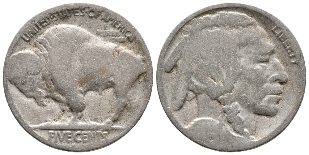 США 5 ЦЕНТОВ ND ИНДЕЕЦ, БИЗОН KM 134 медно-никель 4364-552