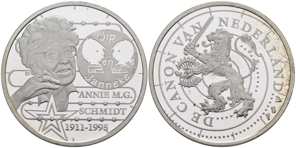 НИДЕРЛАНДЫ МЕДАЛЬ СЕРИИ ИСТОРИЯ НИДЕРЛАНДОВ, АННА МАРИЯ ГЕРТРУДА ШМИДТ (1911-1995) ГОЛАНДСКАЯ ПИСАТЕЛЬНИЦА, ДИАМЕТР 30 ММ., ВЕС 9,43 ГР. медно-никель 1076-6-51