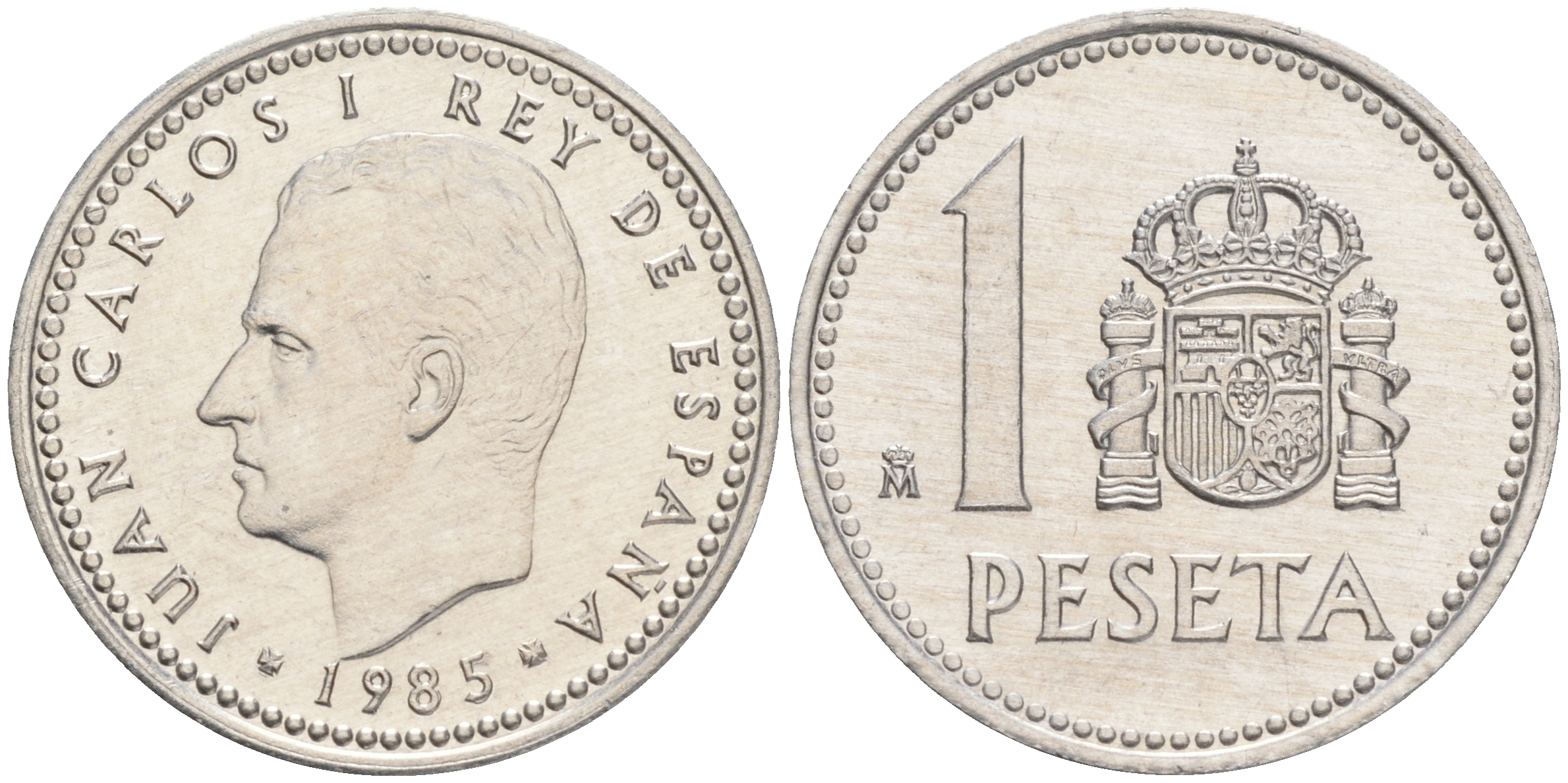 Испания 1 песета 1985 M, Хуан Карлос I (1975-2014) KM 821 алюминий 192-828