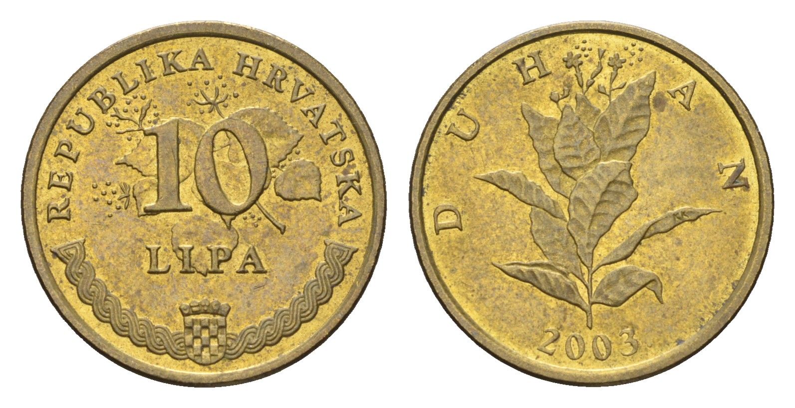 Хорватия 10 лип 2003 нечетный год KM 6 сталь плакированная латунью UNC 4659-716