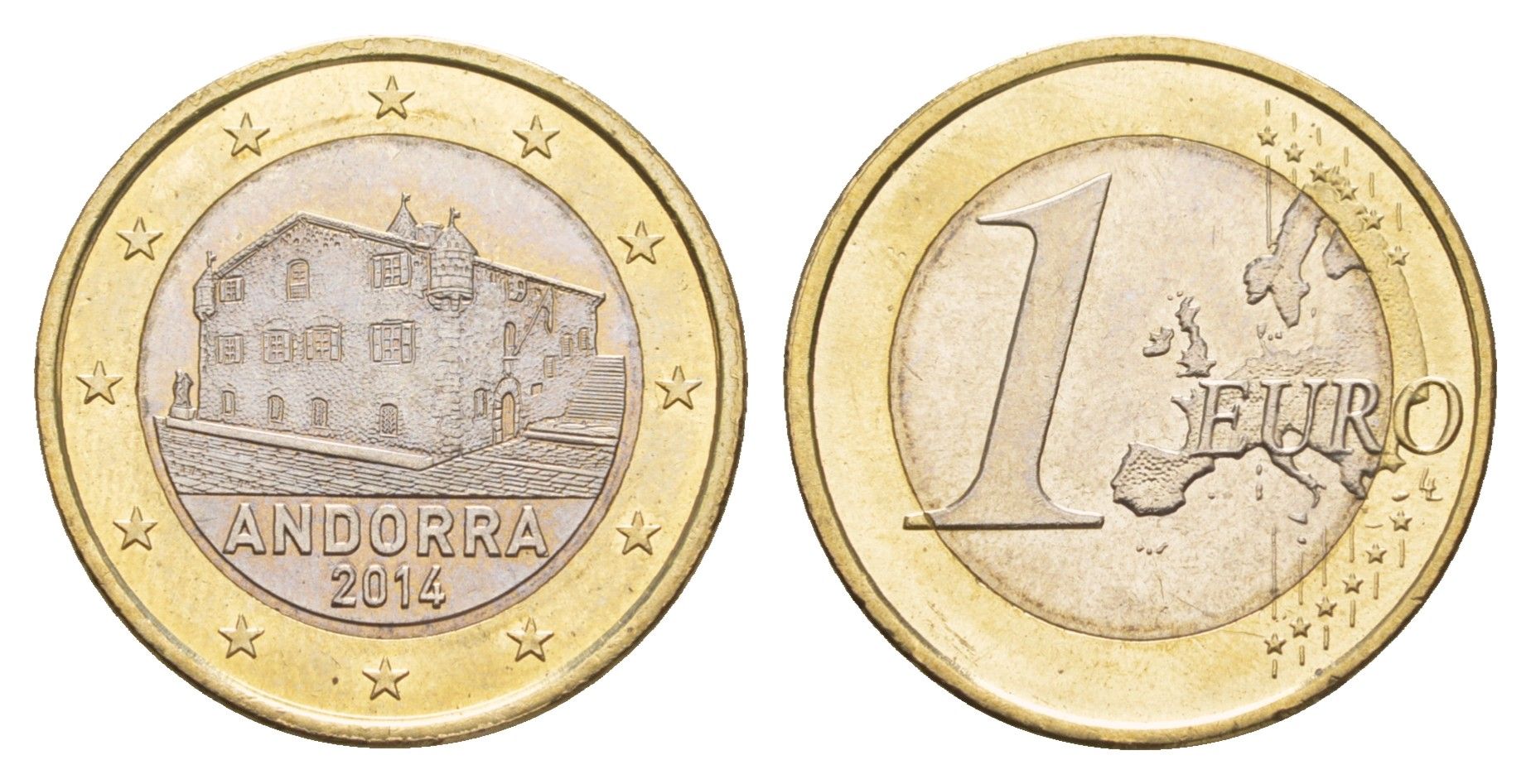 Андорра 1 евро 2014 KM 526 биметалл UNC 4654-831