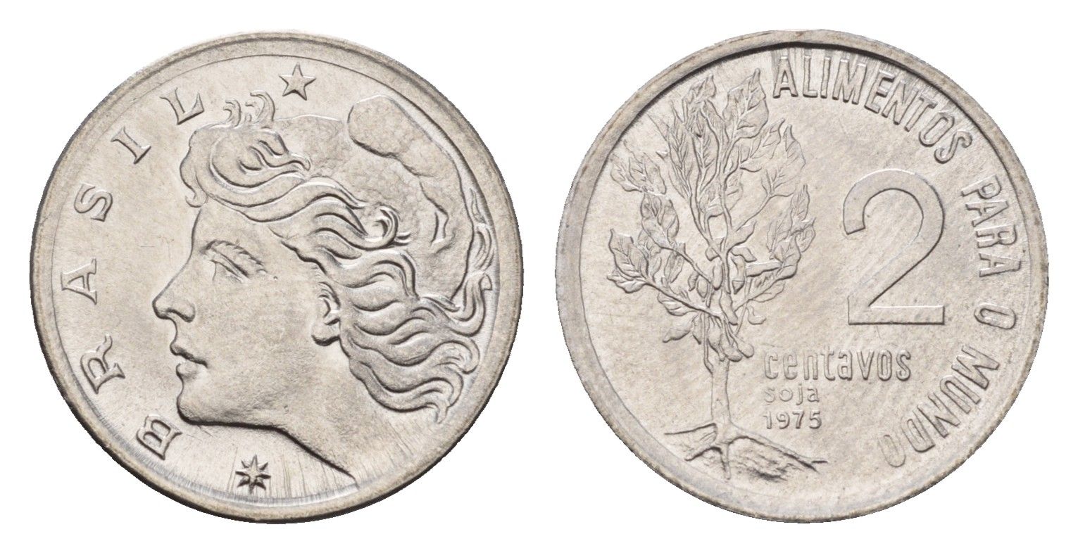 Бразилия2 сентаво1975ФАО - СояKM 586нержавеющая стальUNC4685-535