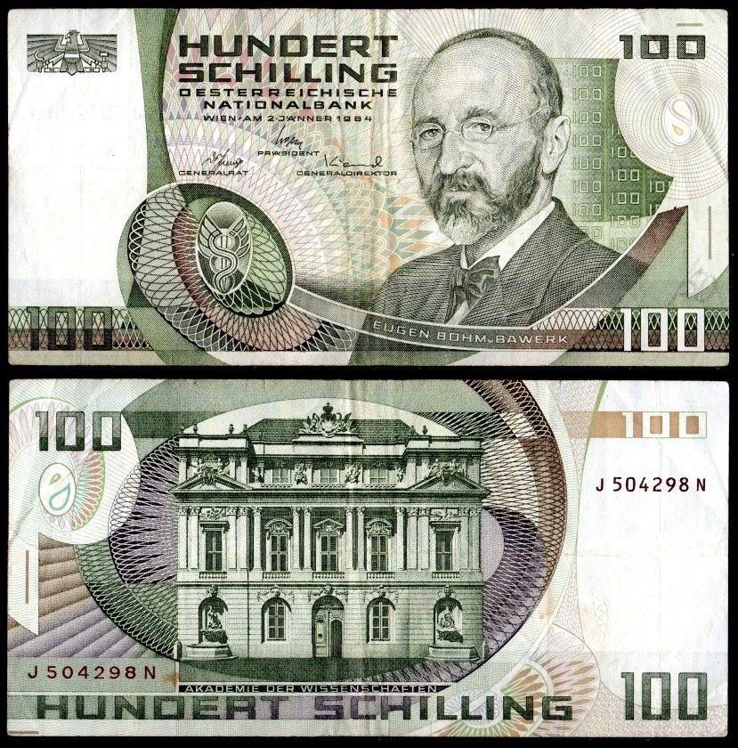 Австрия 100 шиллингов 1984 Pick 150 (1) бумага 7484-42-1-2