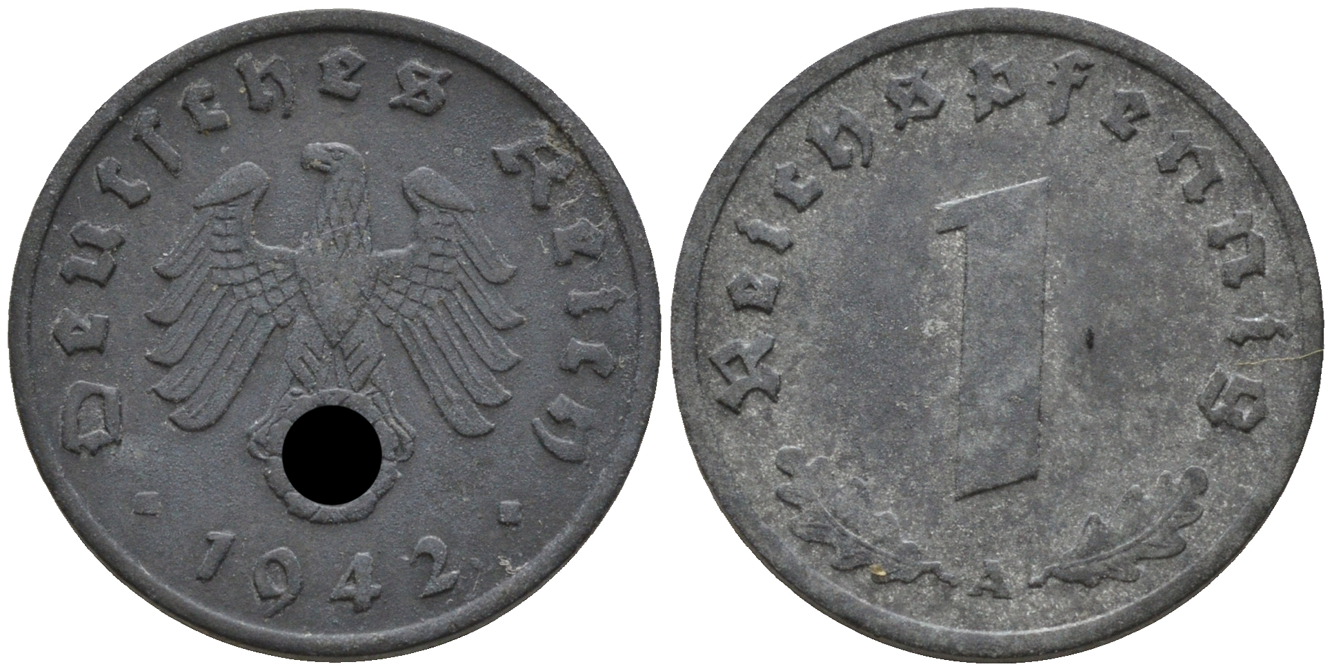 Германия 1 рейхспфенниг 1942 A KM 97 J. 369 цинк    4152-1161