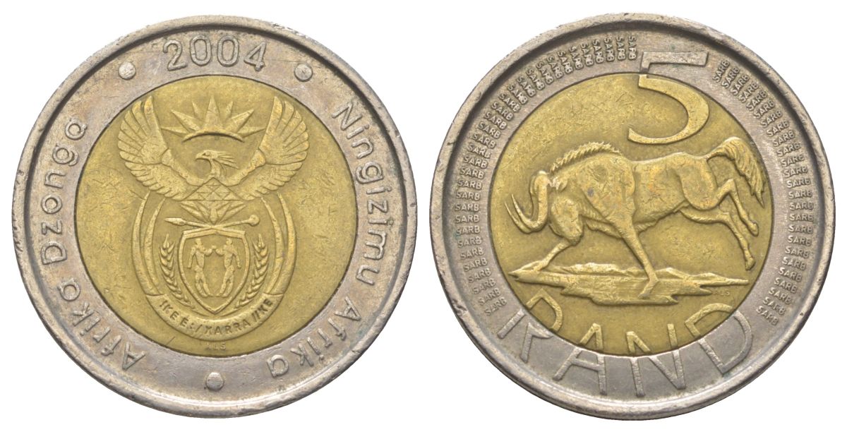 ЮАР 5 рандов 2004 KM 281 биметалл 4626-825
