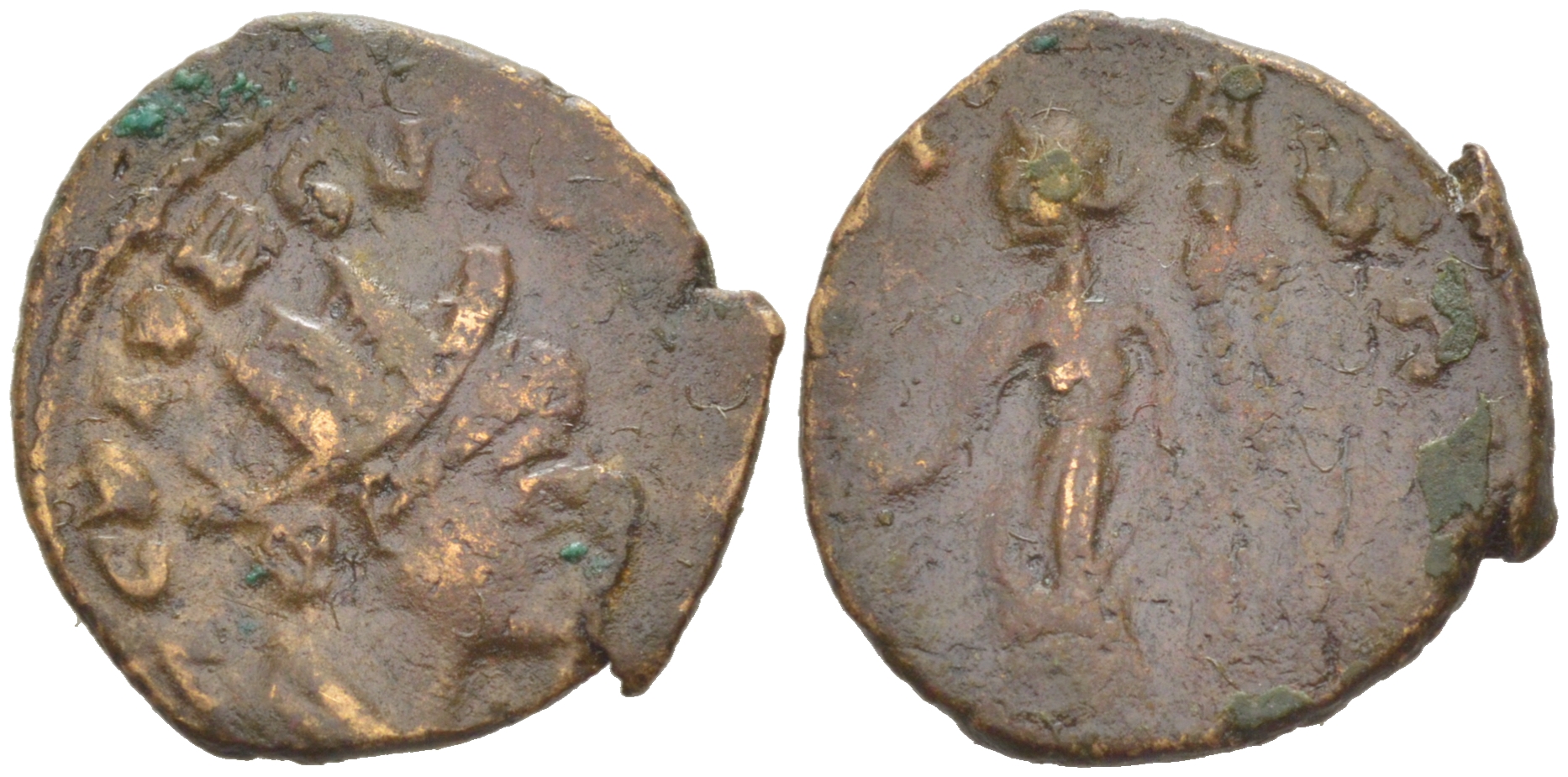 Римская Империя, императоры в Галлии антониниан 273 - 274 Тетрик II, локальная чеканка в Галлии RIC биллон 1073-24-53