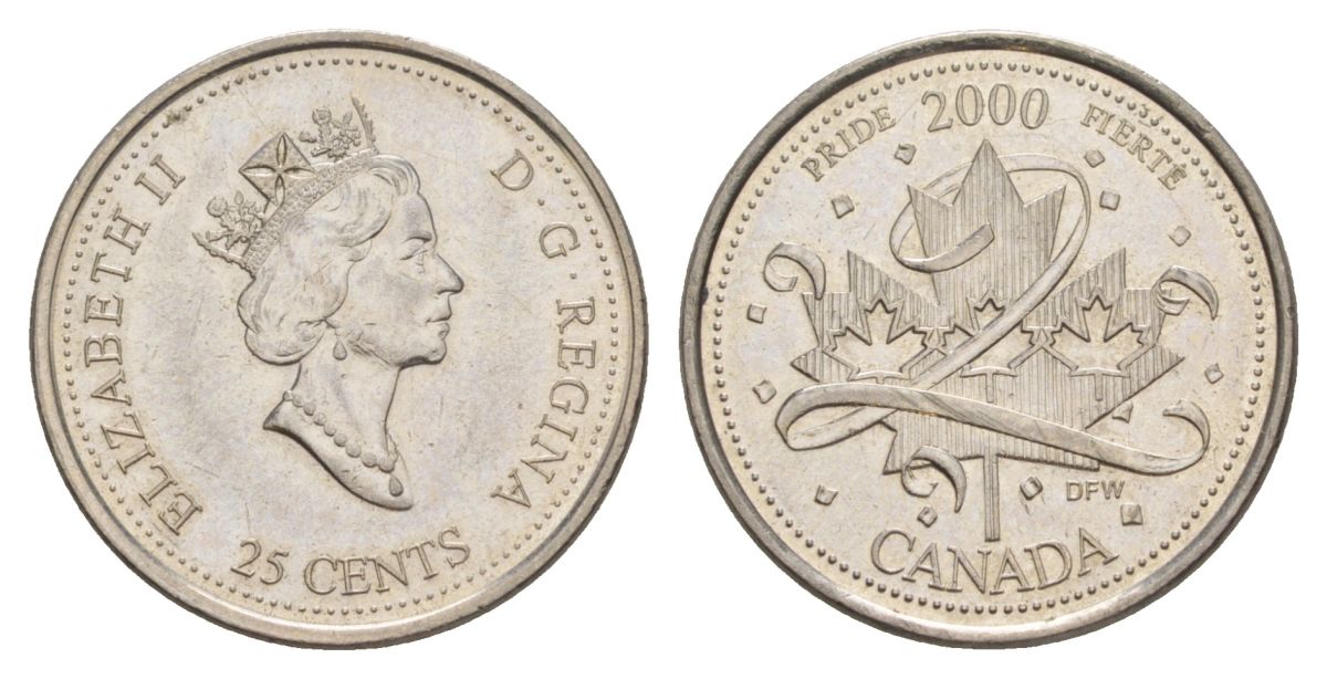 Канада 25 центов 2000 Миллениум - гордость KM 384.2 сталь плакированная никелем aUNC 4631-653