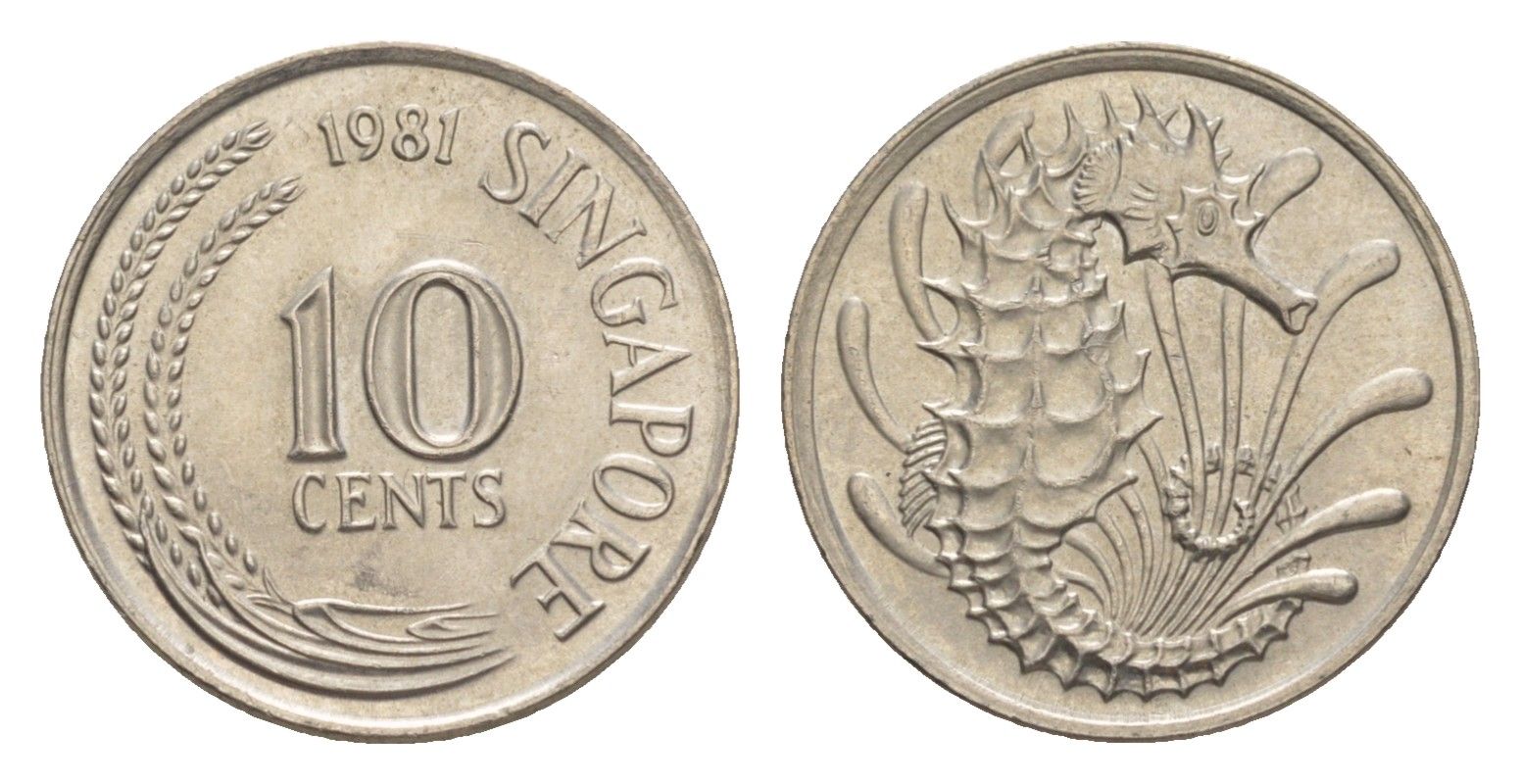 Сингапур 10 центов 1981 KM 3 медно-никель 4640-556