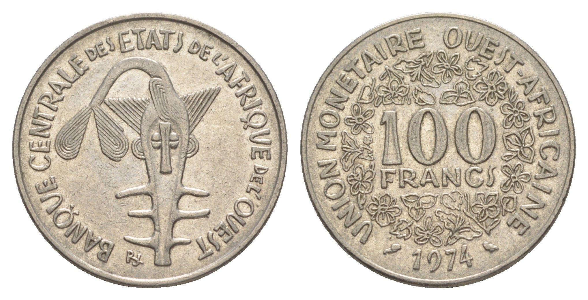 Западная Африка (BCEAO) 100 франков 1974 KM 4 никель 4620-1247