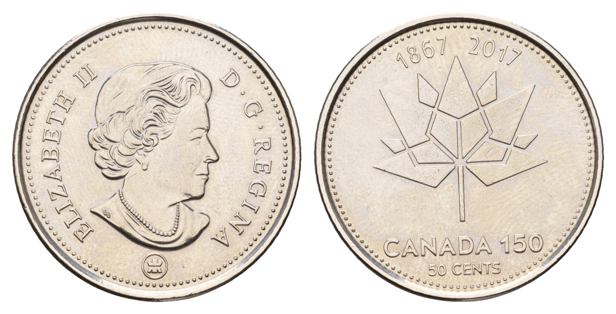 Канада 50 центов 2017 150 лет Конфедерации Канада KM 2303 сталь плакированная никелем BU 4678-1223