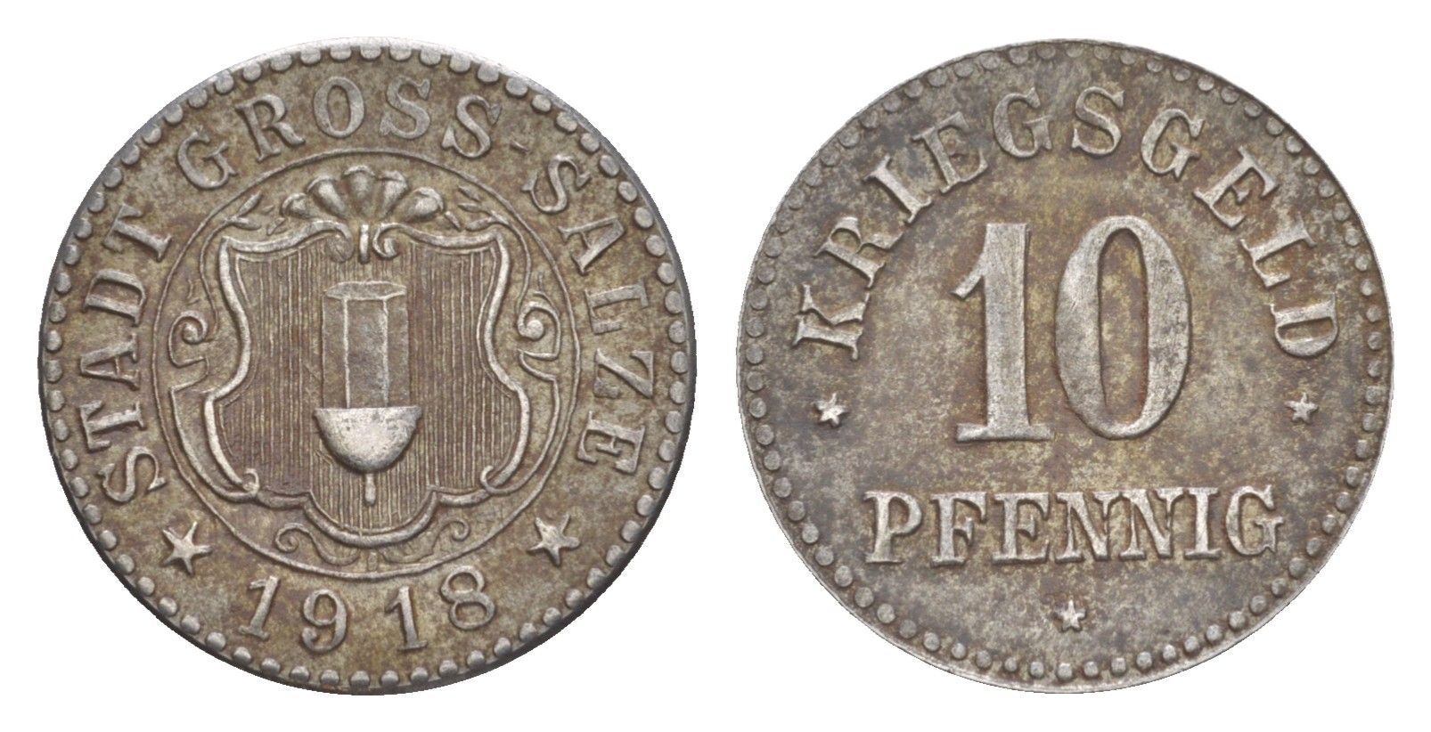 Зальцельмен 10 пфеннигов 1918 Funck 174.1, Men05 9828.1, Men18 12249.1 железо 4636-811