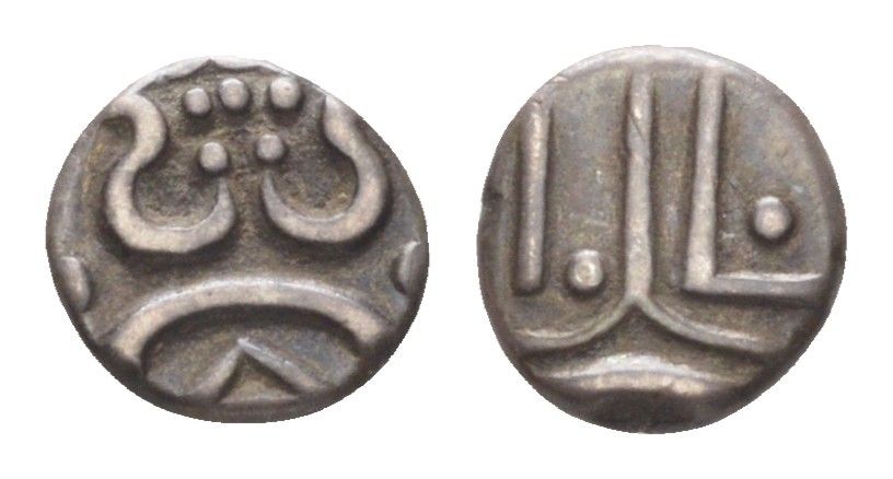 Индия, Траванкор 1 чакрам 1860-1880 KM 21 серебро 417-442
