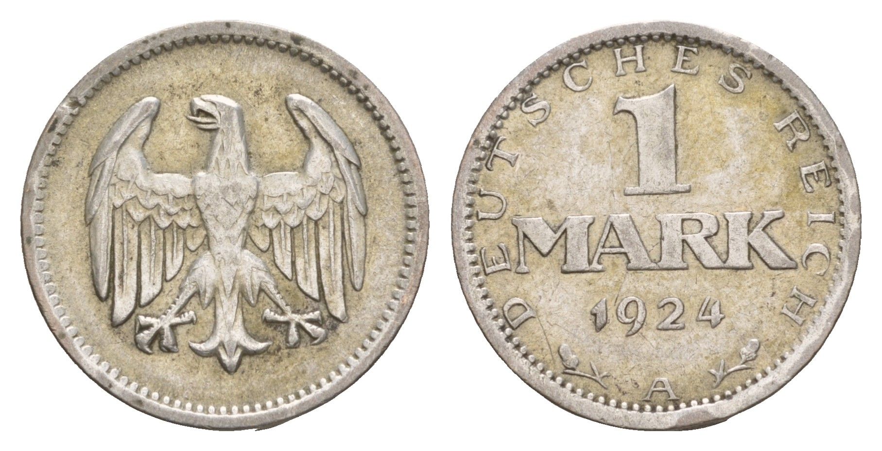 Германия 1 марка 1924 A KM 42 серебро 4656-117