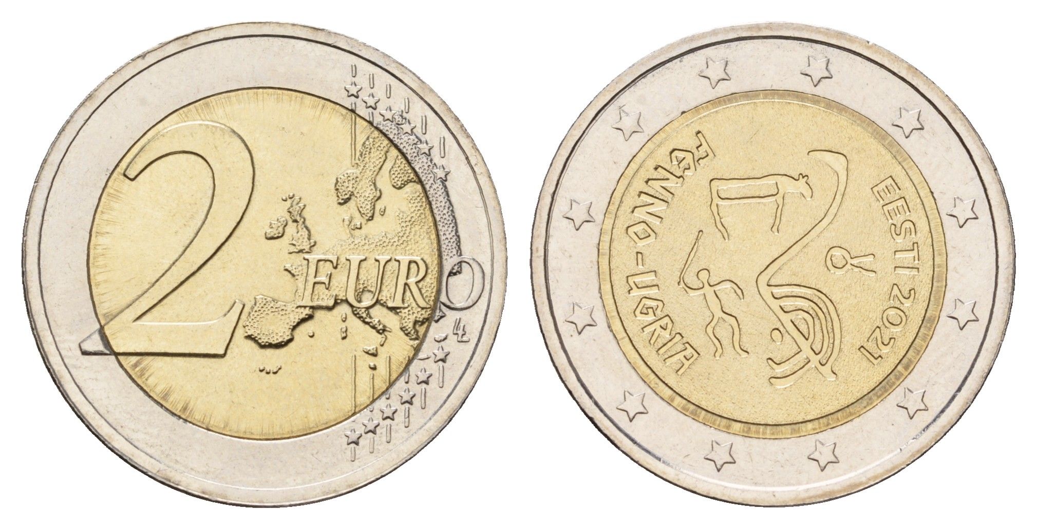 Эстония 2 евро 2021 Финно-угорские народы KM 97 биметалл UNC 4654-1137
