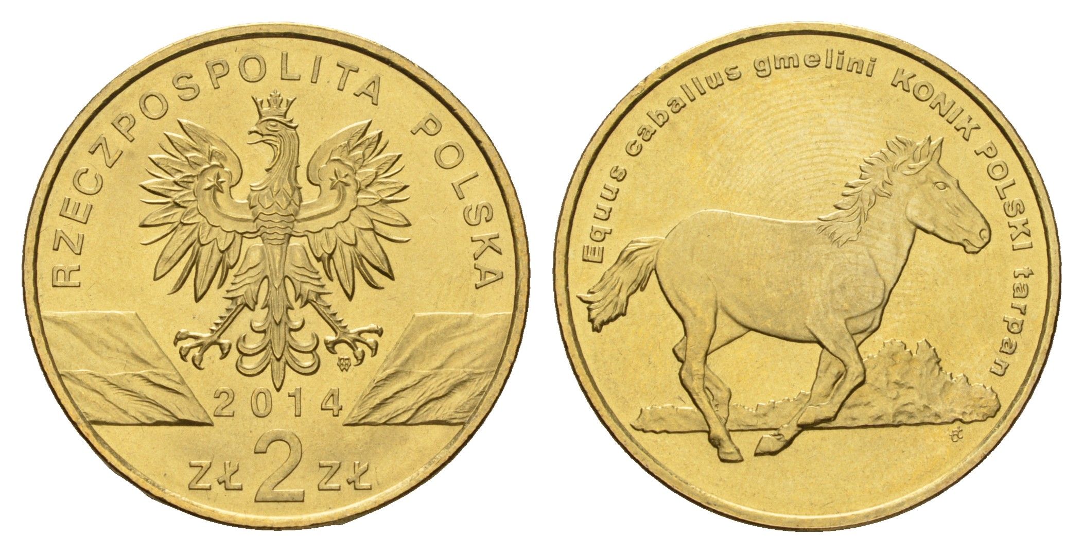 Польша 2 злотых 2014 серия сохраним природу, польский коник Y 896 нордик UNC 3459-714