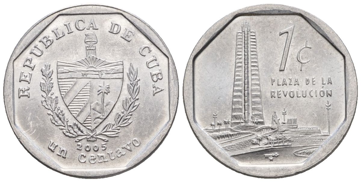 Куба 1 сентаво 2005 KM 33.3, Y 27, Schoen A31 алюминий 4115-624