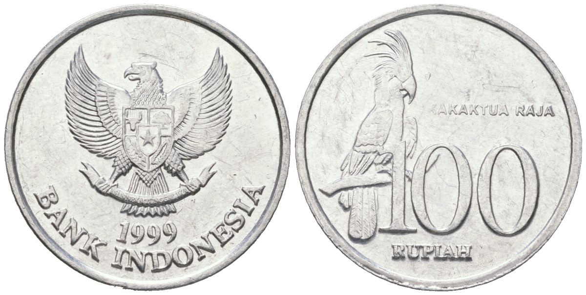 Индонезия 100 рупий 1999 черный пальмовый какаду KM 61 алюминий aUNC 4604-1112