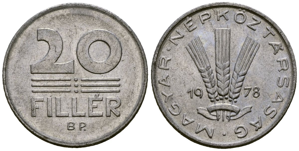 Венгрия 20 филлеров 1978 KM 573 алюминий 4172-242