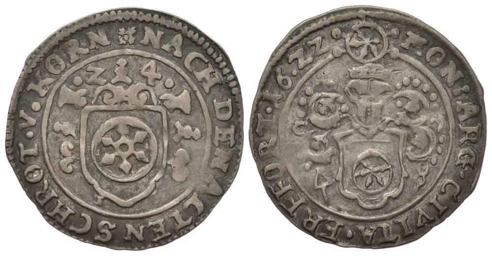 Эрфурт 1 грош 1622 KM 40 серебро 1522-742