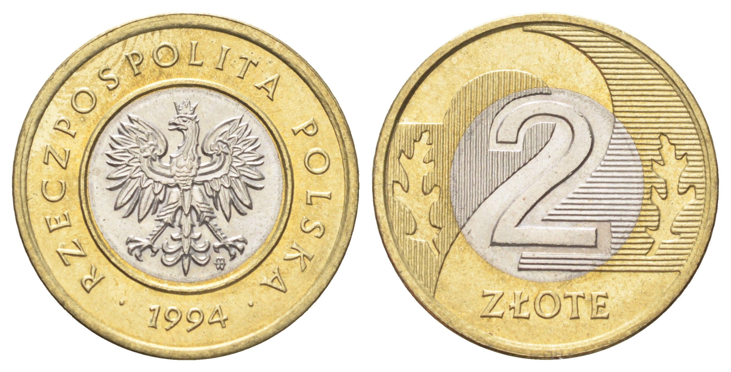 Польша 2 злотых 1994 MW KM 283 биметалл UNC 4701-122