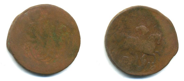 РОССИЯ 1 КОПЕЙКА 1759 медь 61-547