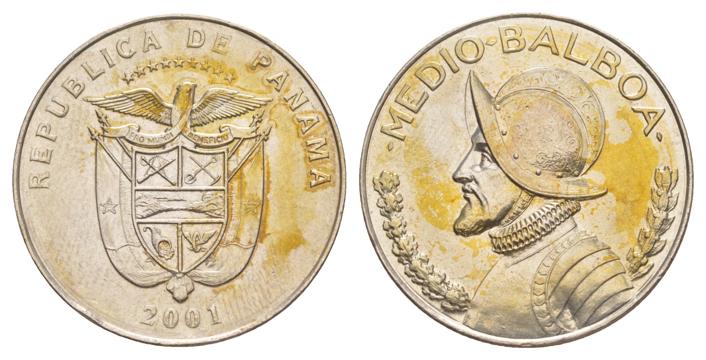 Панама 1/2 бальбоа (50 сентесимо) 2001 KM 129 медь плакированная медно-никелем 4645-131