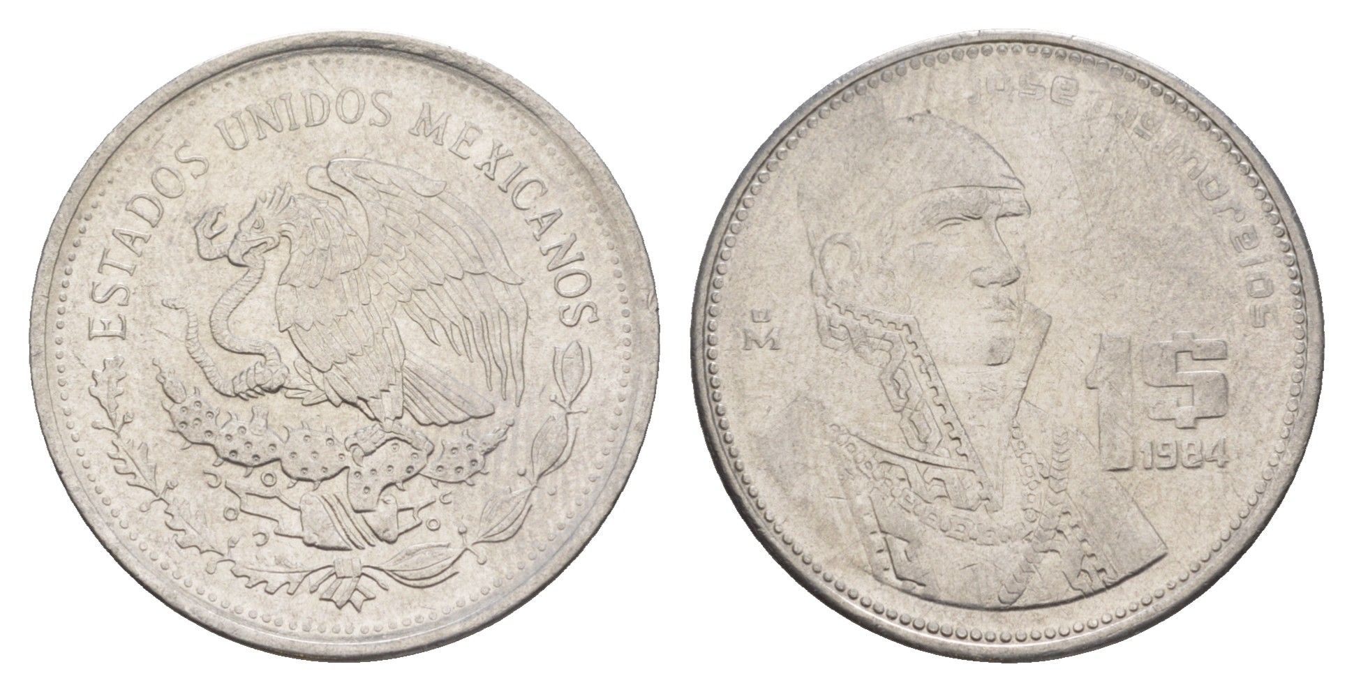 Мексика 1 песо 1984 Mo KM 496 медно-никель UNC 4637-624