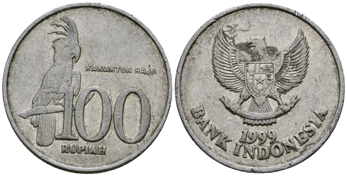 Индонезия 100 рупий 1999 черный пальмовый какаду KM 61 алюминий 4171-1135