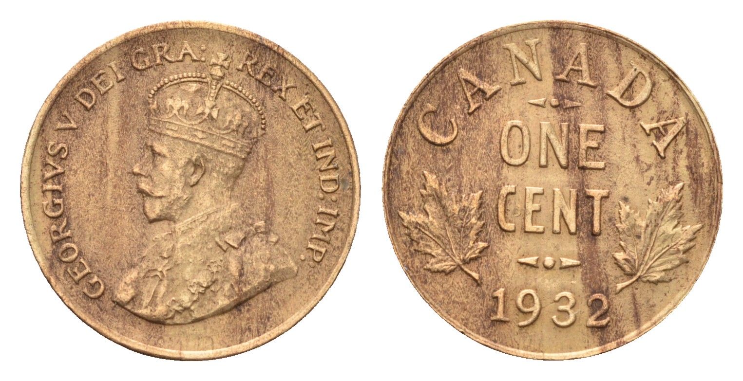 Канада 1 цент 1932 Георг V (1910-1936) KM 28 бронза 75-1543