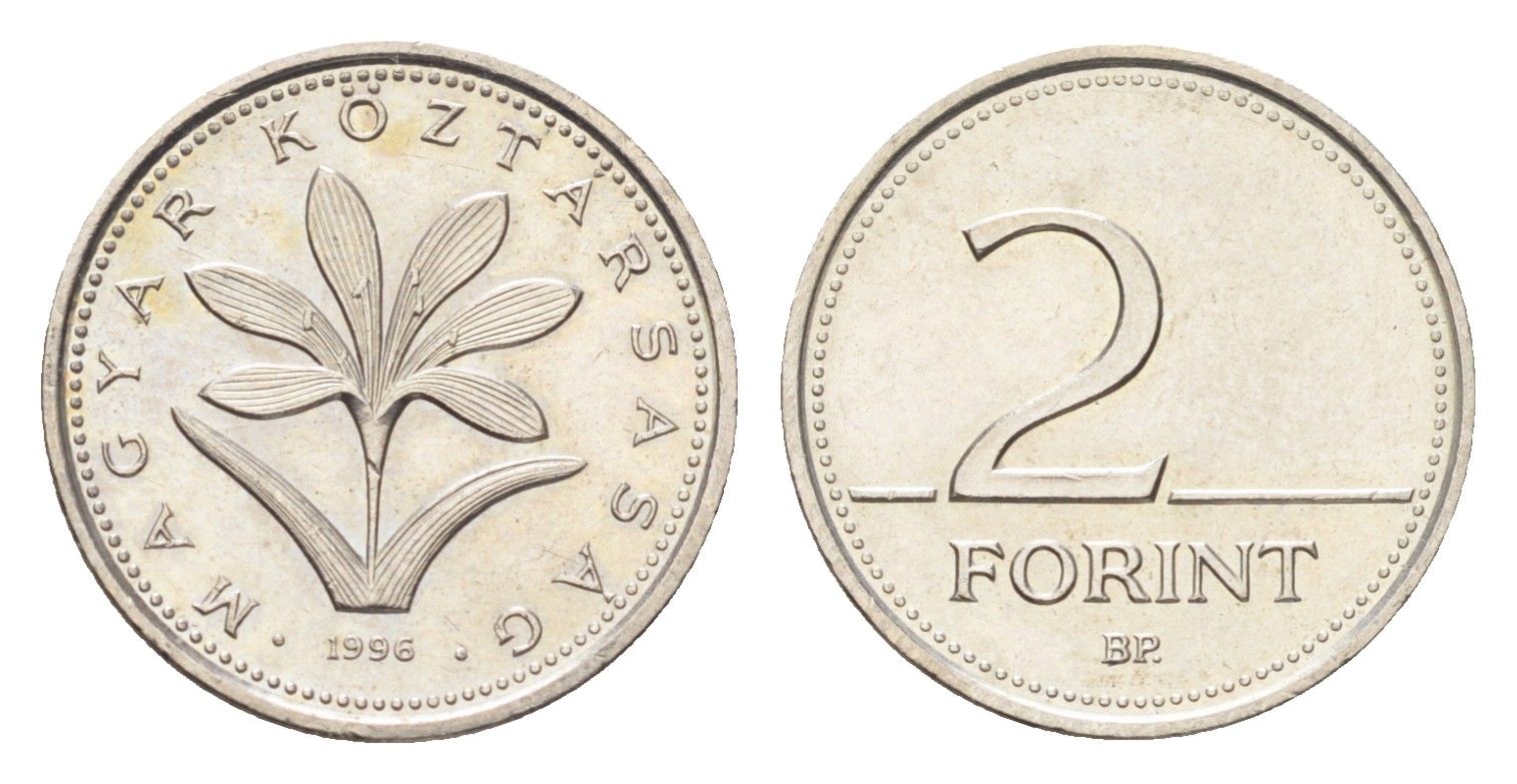 Венгрия 2 форинта 1996 KM 693 медно-никель UNC 4705-1156