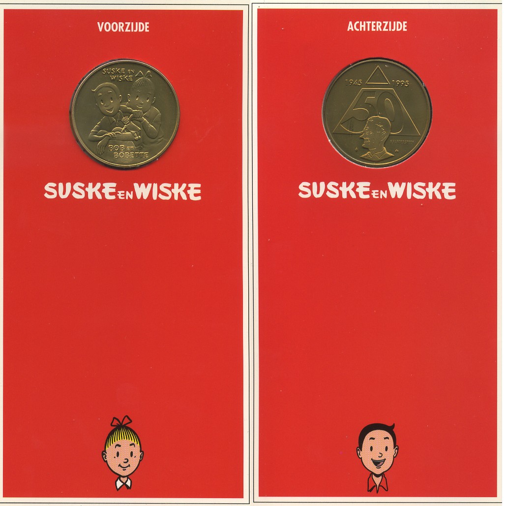 Бельгия медаль 1995 50 лет мультфильму (1945-1995), в оригинальном буклете UNC 7-4-56