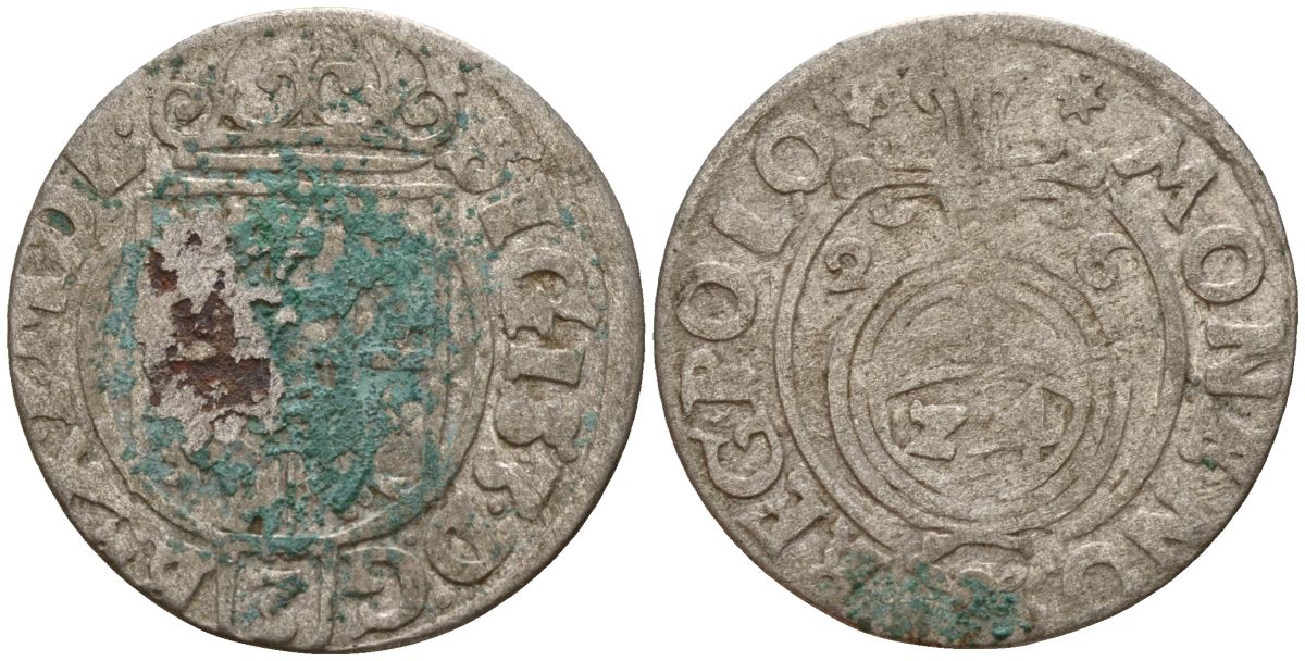 Польша 3 полкера (3 полторака - 1 крейцер) 1626 Сигизмунд III Ваза (1587-1632) Gorecki B.26, KM 41 серебро 4160-217