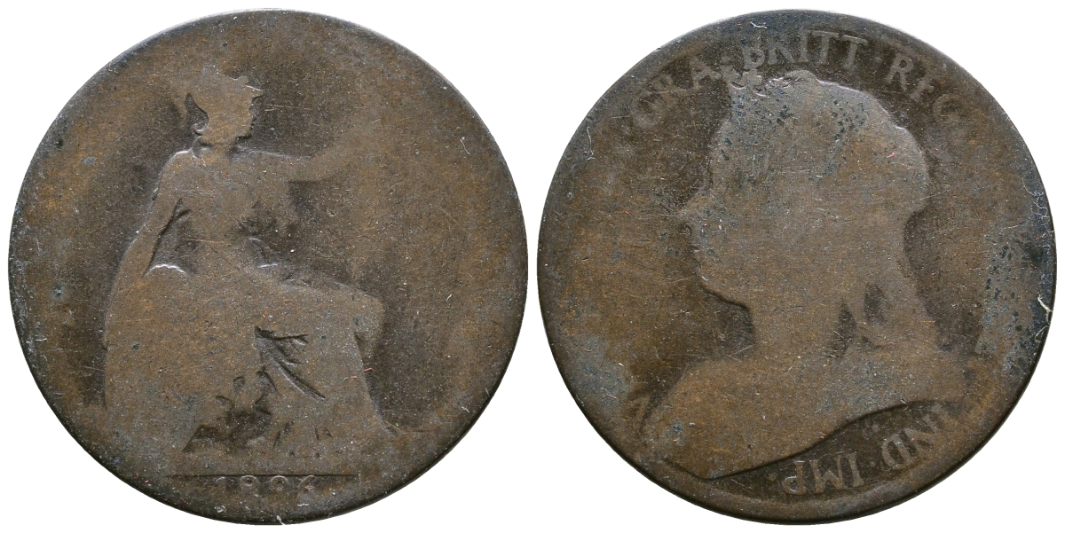 Великобритания 1/2 пенни 1896 Виктория (1837-1901) KM 789, Spink 3962 бронза 08-721