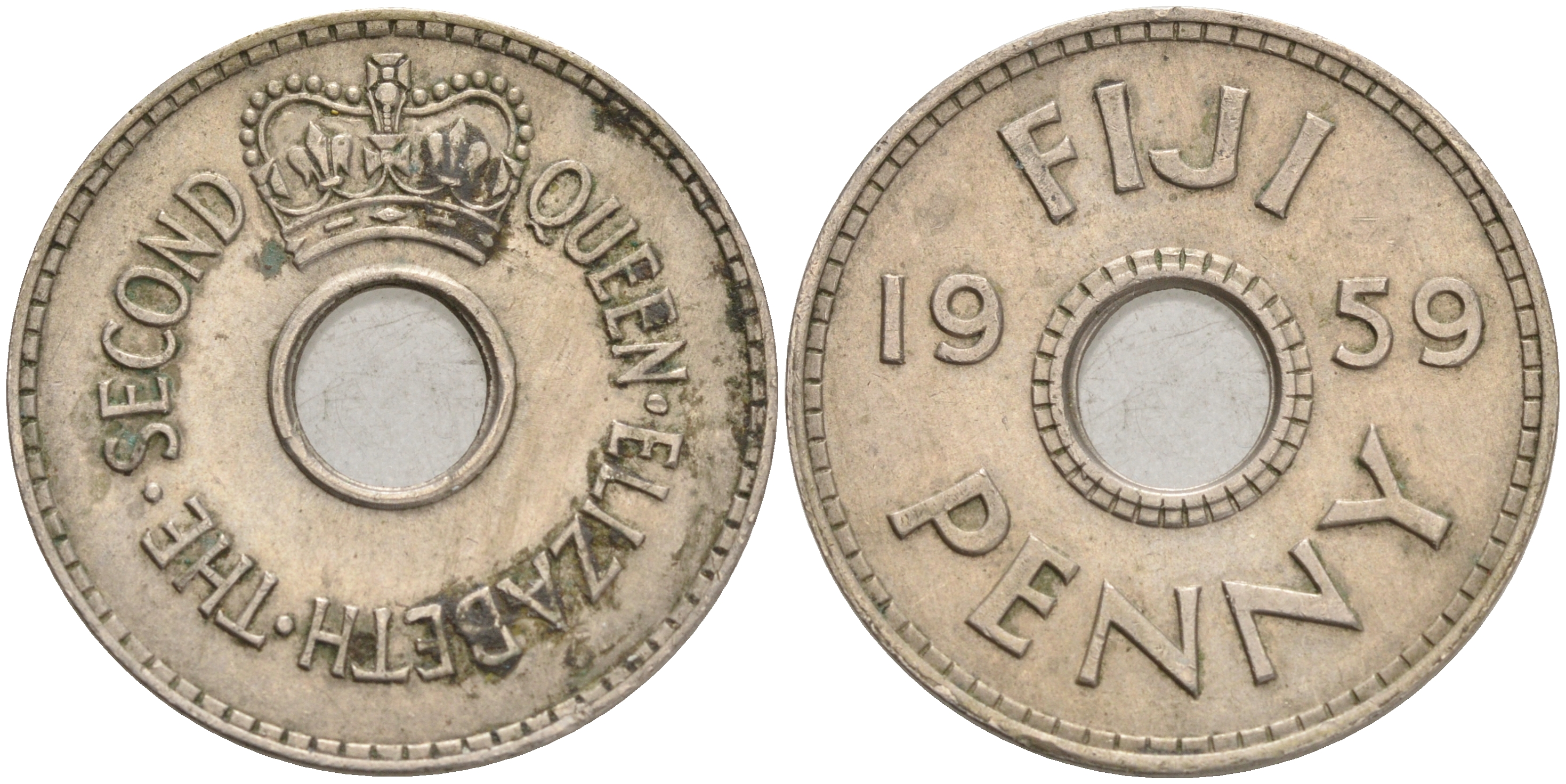 Фиджи 1 пенни 1959 Елизавета II (1952- ) KM 21 медно-никель 4561-841