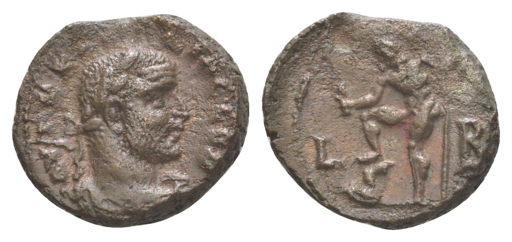 Римская Империя, Провинция Египет тетрадрахма 269-270 Клавдий II Готский, бюст императора/Посейдон с дельфином и трезубцем, Александрия, (из старой нидерландской коллекции) Dattari 5407 биллон 1100-9-53