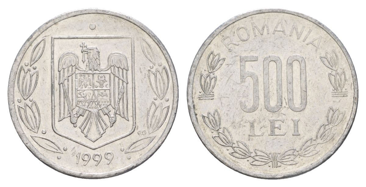 Румыния 500 леев 1999 KM 145 алюминий aUNC 4635-241