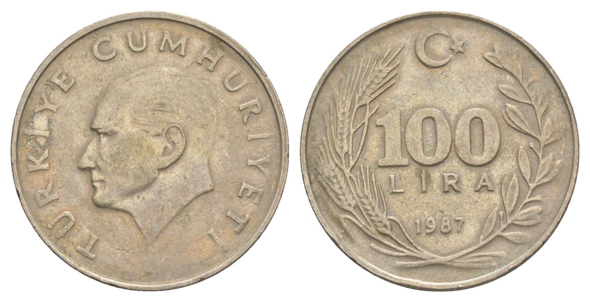 Турция 100 лир 1987 Кемаль Ататюрк KM 967 медь цинк нкиель 4168-121