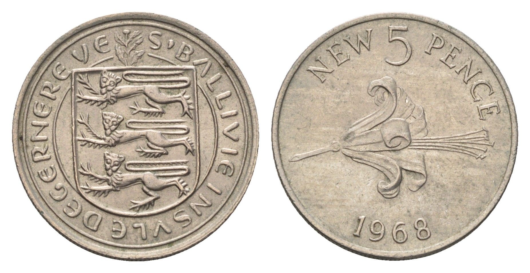 Гернси 5 пенсов 1968 KM 23 медно-никель 4691-127