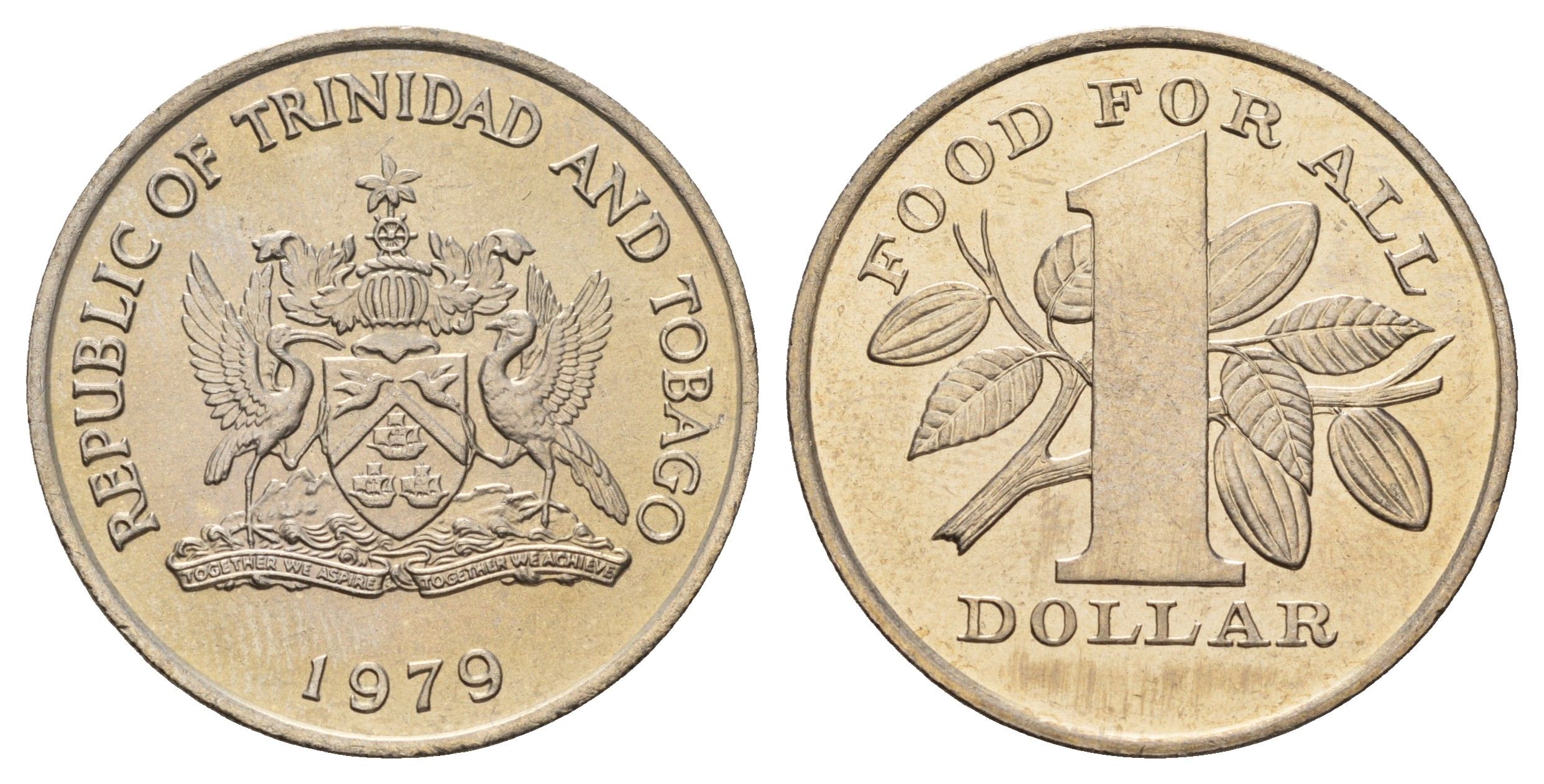 Тринидад и Тобаго 1 доллар 1979 Продовольственная программа - ФАО KM 38 медно-никель UNC 4672-415