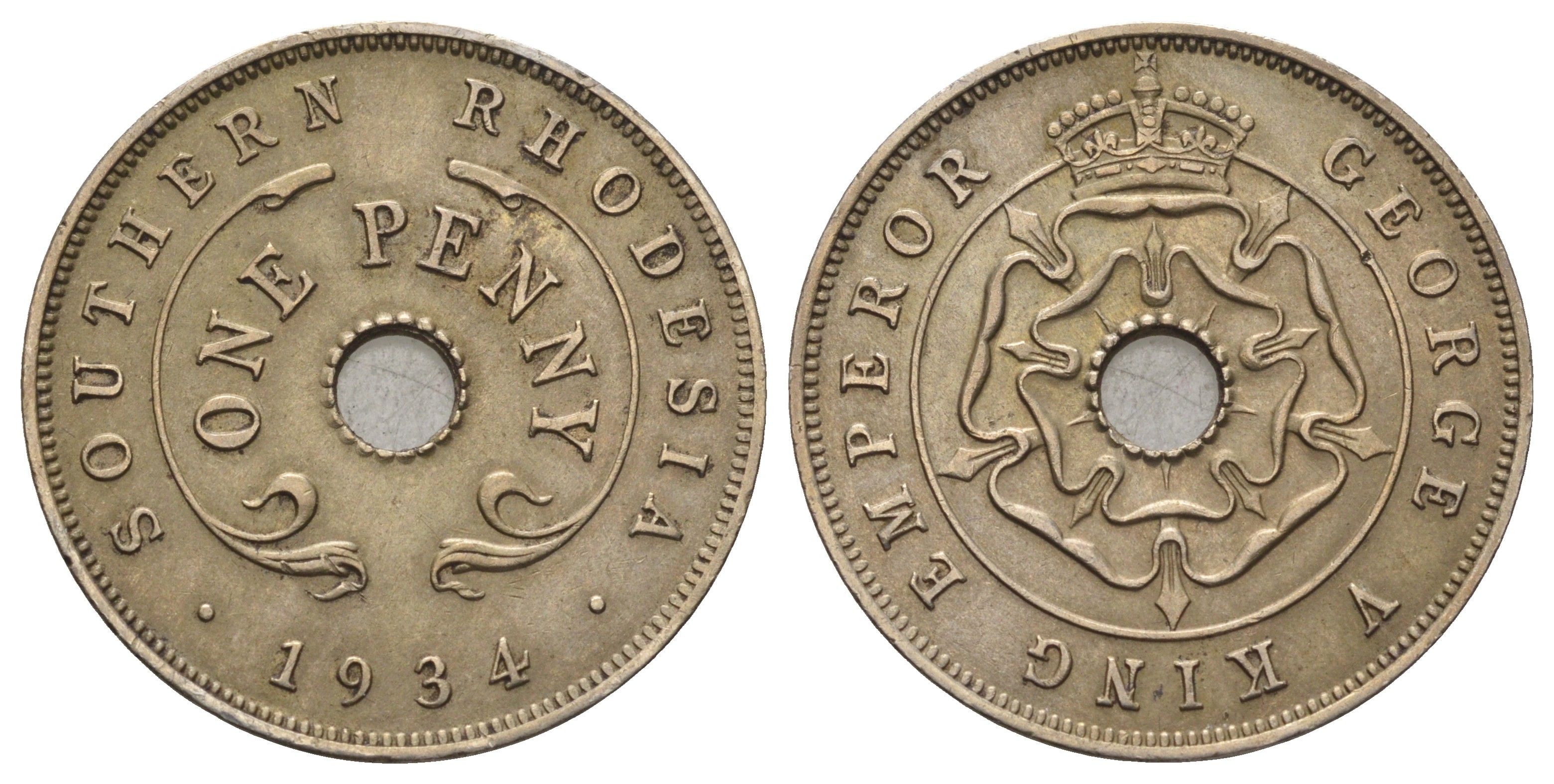 Южная Родезия 1 пенни 1934 KM 7 медно-никель 65-653