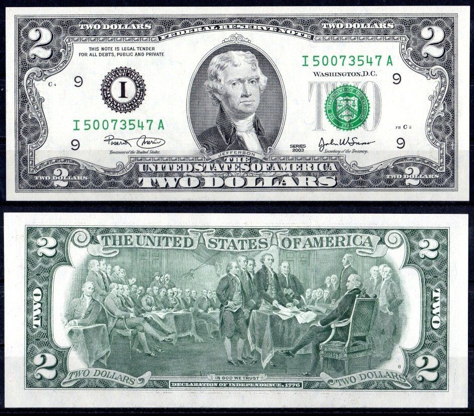 США 2 доллара 2003 Pick 516 a бумага UNC (пресс) 7202-41-2
