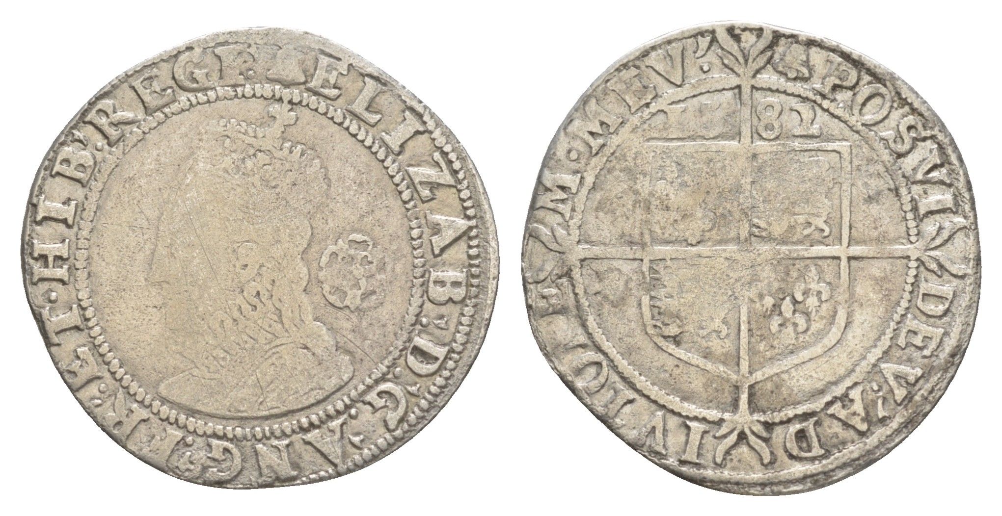 Англия 6 пенсов 1582 Елизавета I (1558-1603) North 2015, Spink 2578 серебро 4127-423