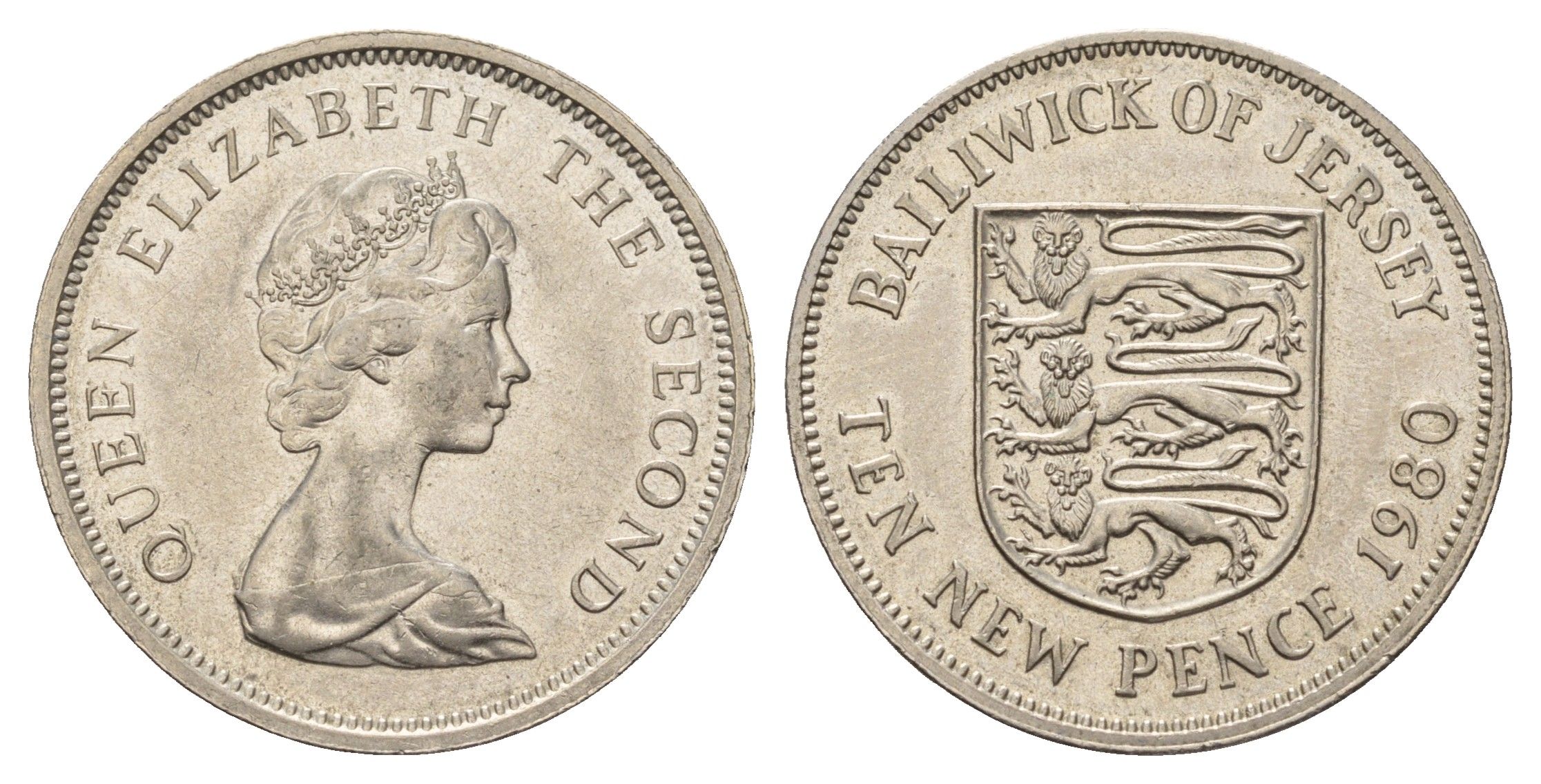 Джерси 10 пенсов 1980 Елизавета II (1952-2022) KM 33 медно-никель aUNC 4634-521