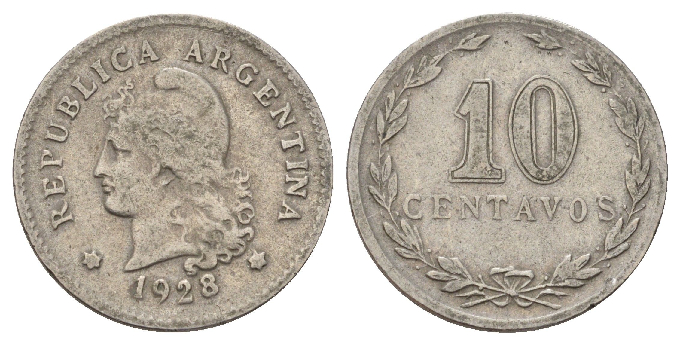 Аргентина 10 сентаво 1928 KM 35 медно-никель 44-1151
