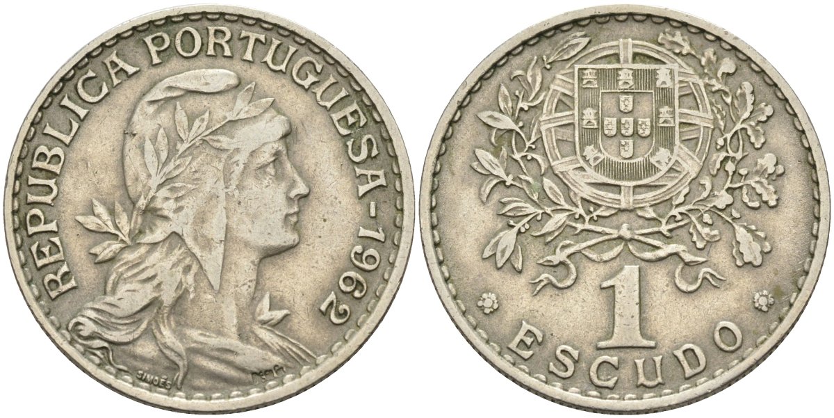 Португалия 1 эскудо 1962 KM 578 медно-никель 4591-1024